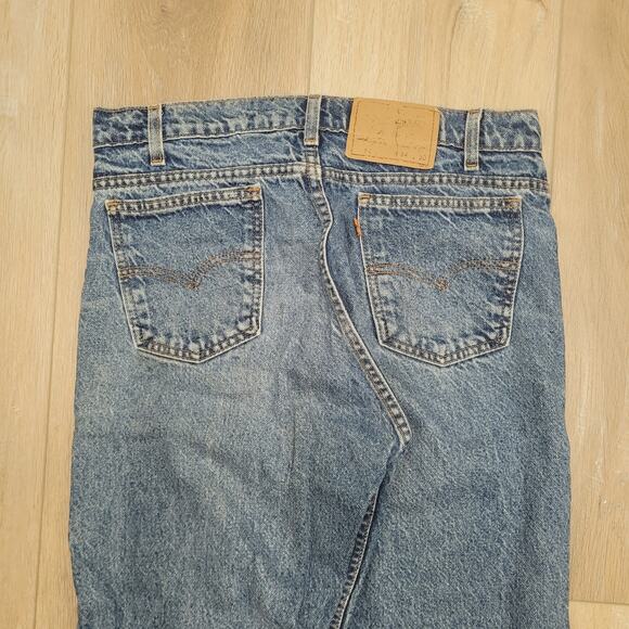 VTG 1992 Levi's 505 Orange Tab 34" Waist Jeans USA Made 12" High Rise Cropped - Picture 3 of 7